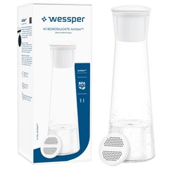 Стеклянный графин для воды и напитков WESSPER 1 л с фильтром для водопроводной воды цена и информация | Стаканы, фужеры, кувшины | pigu.lt