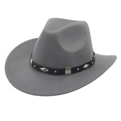 Smaragdinis dekoras Vakarų kaubojus Moterų kepurė Džiazas Vyrų Kantri kepurė Etninis stilius Retro riteris veltinio kepurė Dirbtinė vilna Kelionės Cowgirl Fedora цена и информация | Мужские шарфы, шапки, перчатки | pigu.lt