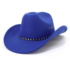 Rivet Western Cowboy Hat for Men Women Vintage Fascinator Cowgirl Church Jazz Fet Caps Sombrero Hombre Gentleman Top Hat kaina ir informacija | Vyriški šalikai, kepurės, pirštinės | pigu.lt