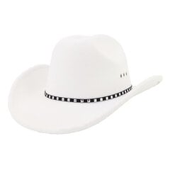 Rivet Western Cowboy Hat for Men Women Vintage Fascinator Cowgirl Church Jazz Fet Caps Sombrero Hombre Gentleman Top Hat kaina ir informacija | Vyriški šalikai, kepurės, pirštinės | pigu.lt