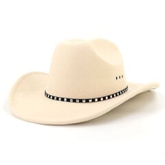 Rivet Western Cowboy Hat for Men Women Vintage Fascinator Cowgirl Church Jazz Fet Caps Sombrero Hombre Gentleman Top Hat kaina ir informacija | Vyriški šalikai, kepurės, pirštinės | pigu.lt