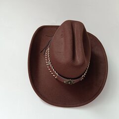 9 CM plataus kraštelio vakarietiška kaubojiška kepurė vyrams vintažinė žavinga Cowgirl džiazo kepurė Cloche bažnyčios kepuraitės Sombrero Hombre kaina ir informacija | Vyriški šalikai, kepurės, pirštinės | pigu.lt