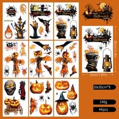 Helovino lango dekoravimo popierius Haunted House Pumpkin Ghost Bat Statinis stiklo lango lipdukas kaina ir informacija | Aplikacijos, papuošimai, lipdukai | pigu.lt