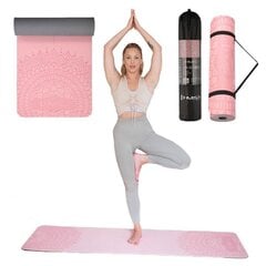 YM10 TPE YOGA MAT ŠVIESI RAUDŽIAS HMS kaina ir informacija | Kitos fitneso prekės | pigu.lt