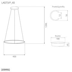 Ledowe Circles No.1 40 4k pakabinamas šviestuvas, juodas kaina ir informacija | Lauko šviestuvai | pigu.lt