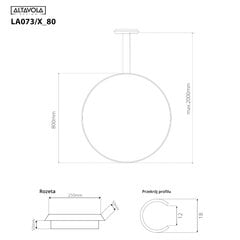 Led Circles pakabinamas šviestuvas Nr.1 ​​X 80cm 4k 43W juodas kaina ir informacija | Lauko šviestuvai | pigu.lt