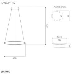 LED Circles Nr.1 ​​40 4k 21W pakabinamas šviestuvas, juodas kaina ir informacija | Lauko šviestuvai | pigu.lt