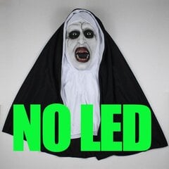 „LED Horror The Nun Mask Cosplay“ baisios latekso kaukės su skarele „Led Light“ Helovino vakarėlio rekvizitai Deluxe kaina ir informacija | Dekoracijos šventėms | pigu.lt