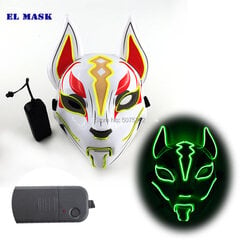 Anime Expro Decor Japonijos lapės kaukė Neoninė Led Light Cosplay kaukė Helovino vakarėliui Rave Led Mask šokių DJ Payday kostiumų rekvizitai kaina ir informacija | Dekoracijos šventėms | pigu.lt