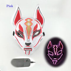 Anime Expro Decor Japonijos lapės kaukė Neoninė Led Light Cosplay kaukė Helovino vakarėliui Rave Led Mask šokių DJ Payday kostiumų rekvizitai kaina ir informacija | Dekoracijos šventėms | pigu.lt