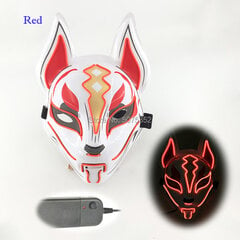 Anime Expro Decor Japonijos lapės kaukė Neoninė Led Light Cosplay kaukė Helovino vakarėliui Rave Led Mask šokių DJ Payday kostiumų rekvizitai kaina ir informacija | Dekoracijos šventėms | pigu.lt