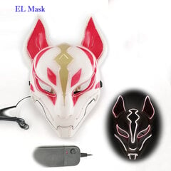 Anime Expro Decor Japonijos lapės kaukė Neoninė Led Light Cosplay kaukė Helovino vakarėliui Rave Led Mask šokių DJ Payday kostiumų rekvizitai kaina ir informacija | Dekoracijos šventėms | pigu.lt