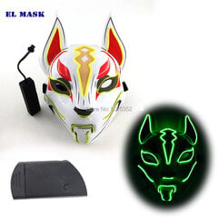 Anime Expro Decor Japonijos lapės kaukė Neoninė Led Light Cosplay kaukė Helovino vakarėliui Rave Led Mask šokių DJ Payday kostiumų rekvizitai kaina ir informacija | Dekoracijos šventėms | pigu.lt