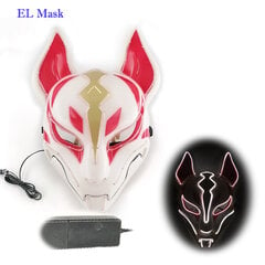 Anime Expro Decor Japonijos lapės kaukė Neoninė Led Light Cosplay kaukė Helovino vakarėliui Rave Led Mask šokių DJ Payday kostiumų rekvizitai kaina ir informacija | Dekoracijos šventėms | pigu.lt