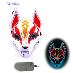 Anime Expro Decor Japonijos lapės kaukė Neoninė Led Light Cosplay kaukė Helovino vakarėliui Rave Led Mask šokių DJ Payday kostiumų rekvizitai kaina ir informacija | Dekoracijos šventėms | pigu.lt