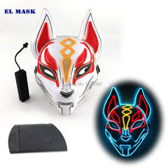 Anime Expro Decor Japonijos lapės kaukė Neoninė Led Light Cosplay kaukė Helovino vakarėliui Rave Led Mask šokių DJ Payday kostiumų rekvizitai kaina ir informacija | Dekoracijos šventėms | pigu.lt