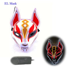 Anime Expro Decor Japonijos lapės kaukė Neoninė Led Light Cosplay kaukė Helovino vakarėliui Rave Led Mask šokių DJ Payday kostiumų rekvizitai kaina ir informacija | Dekoracijos šventėms | pigu.lt