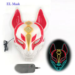 Anime Expro Decor Japonijos lapės kaukė Neoninė Led Light Cosplay kaukė Helovino vakarėliui Rave Led Mask šokių DJ Payday kostiumų rekvizitai kaina ir informacija | Dekoracijos šventėms | pigu.lt