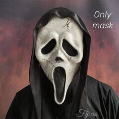 Ghostface Scream Mask Horror Killer Latekso tušas Ghost Terror Karnavalinis Cosplay Baisus kaukolė Užmaskuotas Helovino kostiumas vyrams цена и информация | Праздничные декорации | pigu.lt