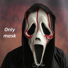 Ghostface Scream Mask Horror Killer Latekso tušas Ghost Terror Karnavalinis Cosplay Baisus kaukolė Užmaskuotas Helovino kostiumas vyrams цена и информация | Праздничные декорации | pigu.lt