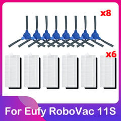 Skirta Eufy Robovac 11S Plus 35C 30 30C 15C 12 25C Roboto vakuuminio pagrindinio ritinėlio šoninio šepečio pirminis filtras Hepa sietelio atsarginės priedai Kilimų šlavimo mašinos kaina ir informacija | Lapų siurbliai, šakų smulkintuvai, trinkelių valytuvai | pigu.lt