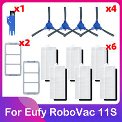 Skirta Eufy Robovac 11S Plus 35C 30 30C 15C 12 25C Roboto vakuuminio pagrindinio ritinėlio šoninio šepečio pirminis filtras Hepa sietelio atsarginės priedai Kilimų šlavimo mašinos kaina ir informacija | Lapų siurbliai, šakų smulkintuvai, trinkelių valytuvai | pigu.lt