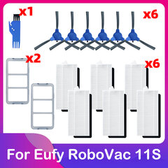 Skirta Eufy Robovac 11S Plus 35C 30 30C 15C 12 25C Roboto vakuuminio pagrindinio ritinėlio šoninio šepečio pirminis filtras Hepa sietelio atsarginės priedai Kilimų šlavimo mašinos kaina ir informacija | Lapų siurbliai, šakų smulkintuvai, trinkelių valytuvai | pigu.lt