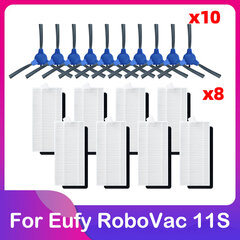 Skirta Eufy Robovac 11S Plus 35C 30 30C 15C 12 25C Roboto vakuuminio pagrindinio ritinėlio šoninio šepečio pirminis filtras Hepa sietelio atsarginės priedai Kilimų šlavimo mašinos kaina ir informacija | Lapų siurbliai, šakų smulkintuvai, trinkelių valytuvai | pigu.lt