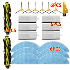 Šoninis šepetys + filtras + šluostė + ritininis šepetys, skirtas Mamibot Exvac660 880 roboto dulkių siurblio priedų pakeitimo rinkinys kilimų šlavimo mašinoms цена и информация | Пылесосы для сбора листьев, измельчители веток, очистители тротуарной плитки | pigu.lt