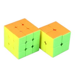 2 шт. скоростная головоломка, игрушка, яркий цвет, 2x2, 3x3, головоломка, детская ранняя образовательная игрушка цена и информация | Настольные игры, головоломки | pigu.lt