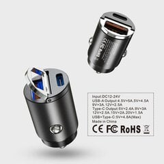 USB C automobilinis įkroviklis, 30 W Pd3.0 ir 30 W Qc3.0 itin greitas automobilinio įkroviklio adapteris, automobilinis adapteris цена и информация | Принадлежности для мотоциклов | pigu.lt