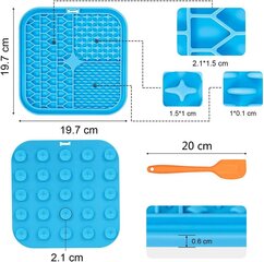 2 pakelių šunų kačių laižymo padėklas, šunų laižymo padėklas su mentele, lėtai atpalaiduojamas šunų maitinimo padas цена и информация | Миски, ящики для корма | pigu.lt