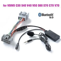 Automobilinis Bluetooth 50 bevielis telefono skambutis laisvų rankų įrangos Aux In adapteris, skirtas Volvo C30 S40 V40 V50 S60 S70 C70 V70 Xc70 S80 Xc90 su mikrofonu kaina ir informacija | Adapteriai, USB šakotuvai | pigu.lt