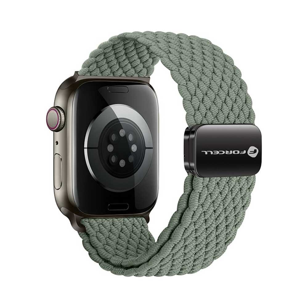 FORCELL F-DESIGN skirtos Apple Watch 42/44/45/49 mm – Alyvuogių žalia цена и информация | Išmaniųjų laikrodžių ir apyrankių priedai | pigu.lt