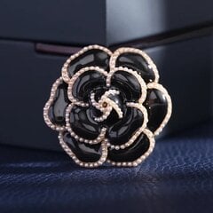 Dekoratyvinė sagė Black Camellia Flower su perlais BZ145 kaina ir informacija | Sagės | pigu.lt