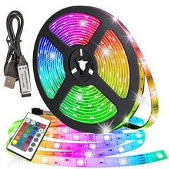 3 m LED juostiniai žibintai su RGB, šviesos kilpa, LED juostele, maitinama USB, daugiaspalvė kaina ir informacija | Dekoracijos šventėms | pigu.lt