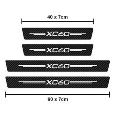 „Volvo XC60 B6 AWD R-Design B5 AWD“ su užrašu automobilio dilimo plokštelė, anglies pluošto lipdukai, durų slenksčio slenksčio apsaugantis nuo įbrėžimų lipdukas цена и информация | Части салона автомобиля | pigu.lt