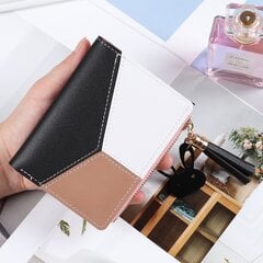 Moterų mergaičių Bifold plona PU odinė maža piniginė (juoda) цена и информация | Женские кошельки, держатели для карточек | pigu.lt