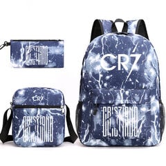 Fashion CR7 3vnt Rinkiniai Kuprinė Mochila New Students Talpa Mokyklinė kuprinė Knygų krepšys Kuprinė (kuprinės ant peties Krepšys Rašiklis) цена и информация | Рюкзаки и сумки | pigu.lt