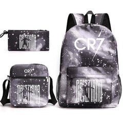 Fashion CR7 3vnt Rinkiniai Kuprinė Mochila New Students Talpa Mokyklinė kuprinė Knygų krepšys Kuprinė (kuprinės ant peties Krepšys Rašiklis) цена и информация | Рюкзаки и сумки | pigu.lt