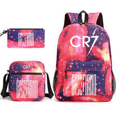 Fashion CR7 3vnt Rinkiniai Kuprinė Mochila New Students Talpa Mokyklinė kuprinė Knygų krepšys Kuprinė (kuprinės ant peties Krepšys Rašiklis) цена и информация | Рюкзаки и сумки | pigu.lt