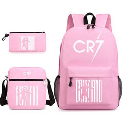 Fashion CR7 3vnt Rinkiniai Kuprinė Mochila New Students Talpa Mokyklinė kuprinė Knygų krepšys Kuprinė (kuprinės ant peties Krepšys Rašiklis) цена и информация | Рюкзаки и сумки | pigu.lt