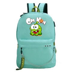 Om Nom krepšys USB įkrovimo kuprinė Žaidimas Om Nom Frog Cut The Rope Kuprinės Mokykloje Linksmos mielos paauglės mergaitės kawaii animacinis filmas Mochila цена и информация | Рюкзаки и сумки | pigu.lt