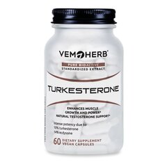 Maisto papildas Ajuga turkestanica ekstraktas VemoHerb Turkesterone, 60 kaps. цена и информация | Стимуляторы тестостерона | pigu.lt