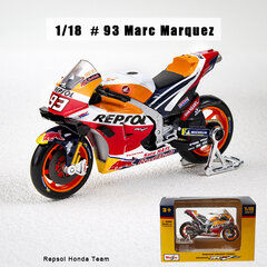 1:18 NAUJAS 2021 m. Ducati Lenovo Team #43 #63 Die Moto GP Racing liejimo lydinio motociklas Modelių kolekcijos dovanų žaislas цена и информация | Коллекционные модели автомобилей | pigu.lt