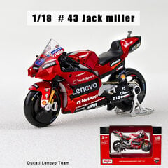 1:18 NAUJAS 2021 m. Ducati Lenovo Team #43 #63 Die Moto GP Racing liejimo lydinio motociklas Modelių kolekcijos dovanų žaislas цена и информация | Коллекционные модели автомобилей | pigu.lt