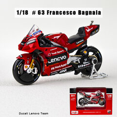 1:18 NAUJAS 2021 m. Ducati Lenovo Team #43 #63 Die Moto GP Racing liejimo lydinio motociklas Modelių kolekcijos dovanų žaislas цена и информация | Коллекционные модели автомобилей | pigu.lt