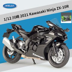 1:12 Kawasaki Ninja ZX-10R Sunkaus lokomo lydinio motociklo modelis, metalinis žaislas, visureigio lenktyninio motociklo modelis, dovana vaikams kaina ir informacija | Kolekciniai modeliukai | pigu.lt