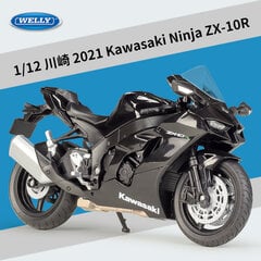 1:12 Kawasaki Ninja ZX-10R Sunkaus lokomo lydinio motociklo modelis, metalinis žaislas, visureigio lenktyninio motociklo modelis, dovana vaikams kaina ir informacija | Kolekciniai modeliukai | pigu.lt