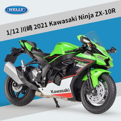 1:12 Kawasaki Ninja ZX-10R Sunkaus lokomo lydinio motociklo modelis, metalinis žaislas, visureigio lenktyninio motociklo modelis, dovana vaikams kaina ir informacija | Kolekciniai modeliukai | pigu.lt